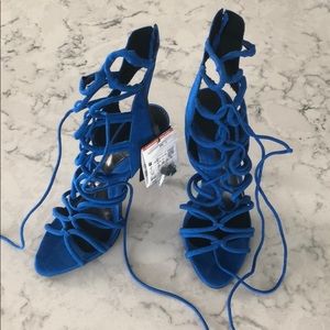 Zara royal blue laced high heels